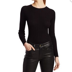 FRAME Ribbed Silk & Cotton Sweater NOIR , XS